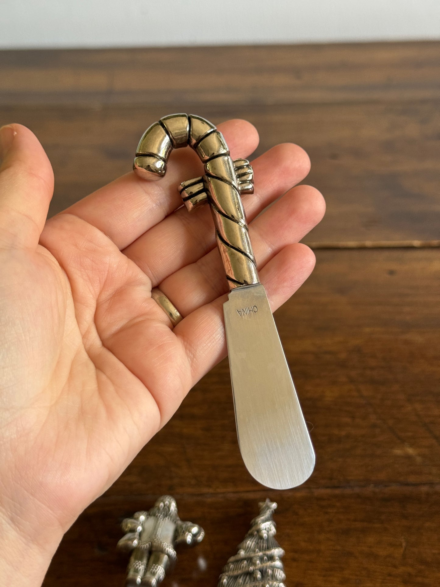 Set of Three Christmas Holiday Appetizer Stainless Steel Spreaders