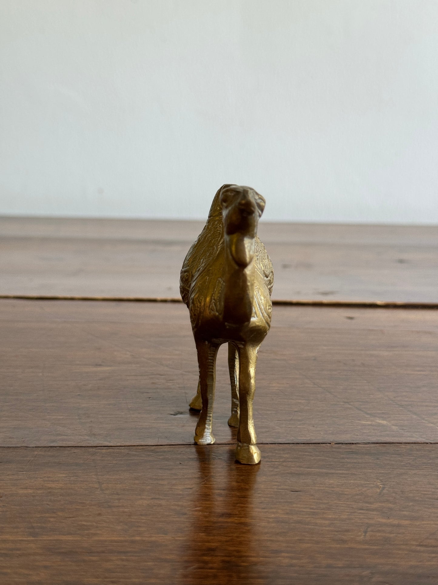 Vintage Brass Camel with Embossed Detailing