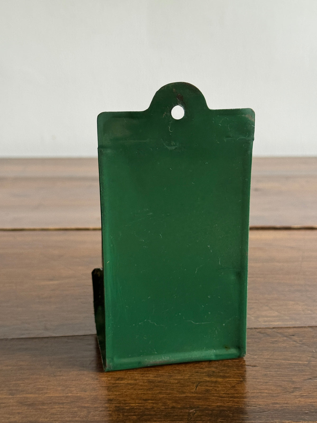 Vintage Painted Dark Green Metal Small Match Holder