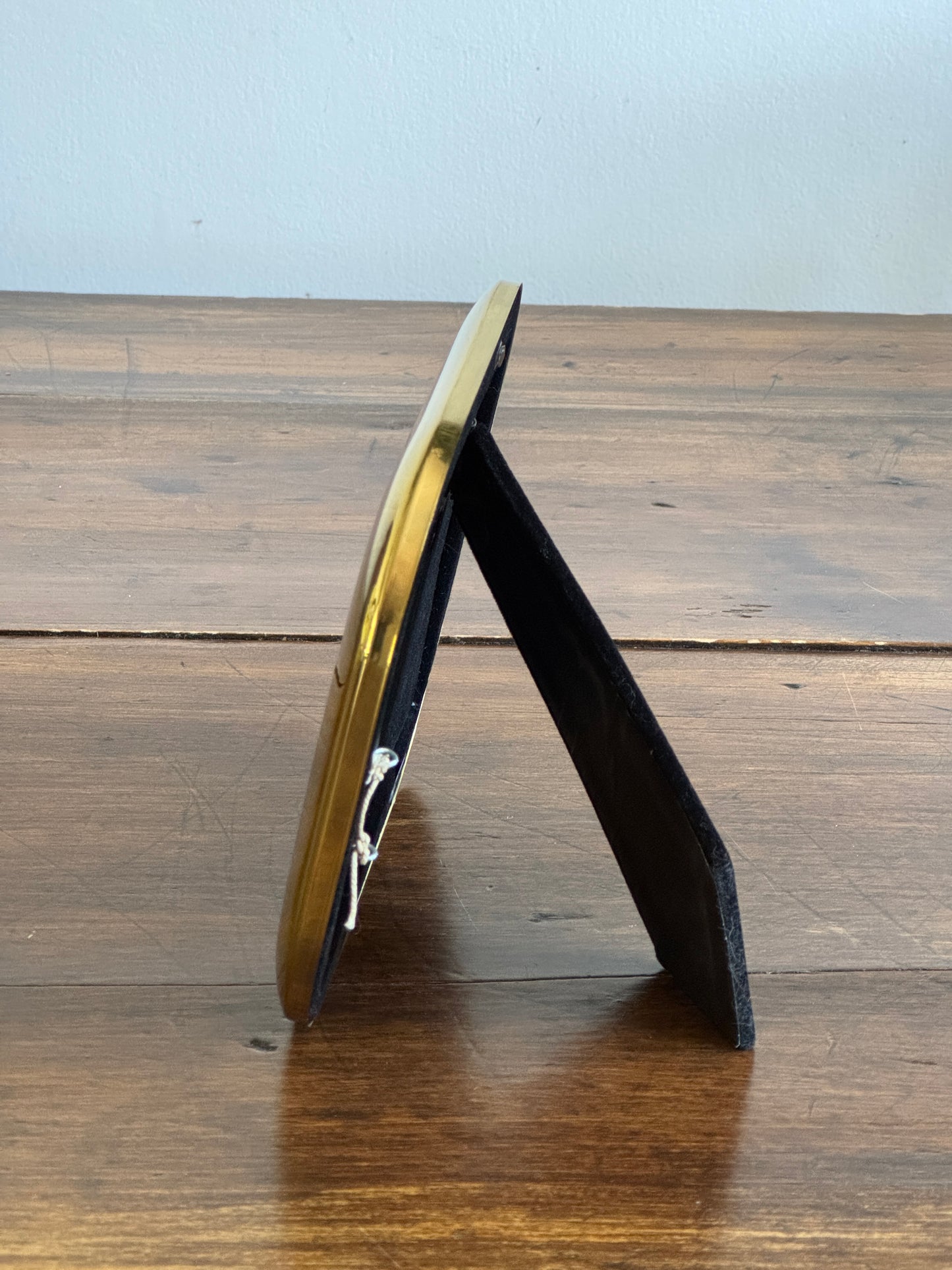 Medium Rounded Brass Frame and Slug Art Print