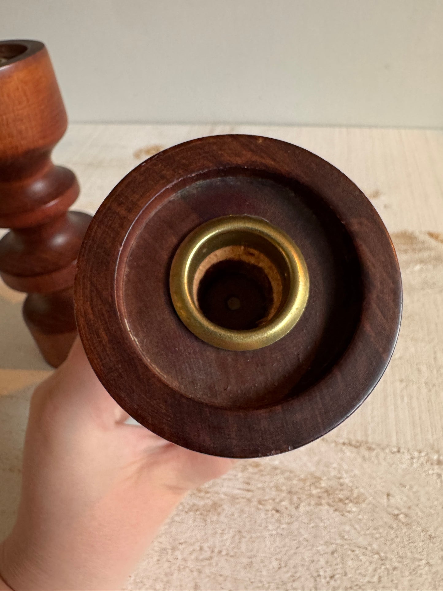 Vintage Turned Wood Candlestick Holders by Baribocraft Canada