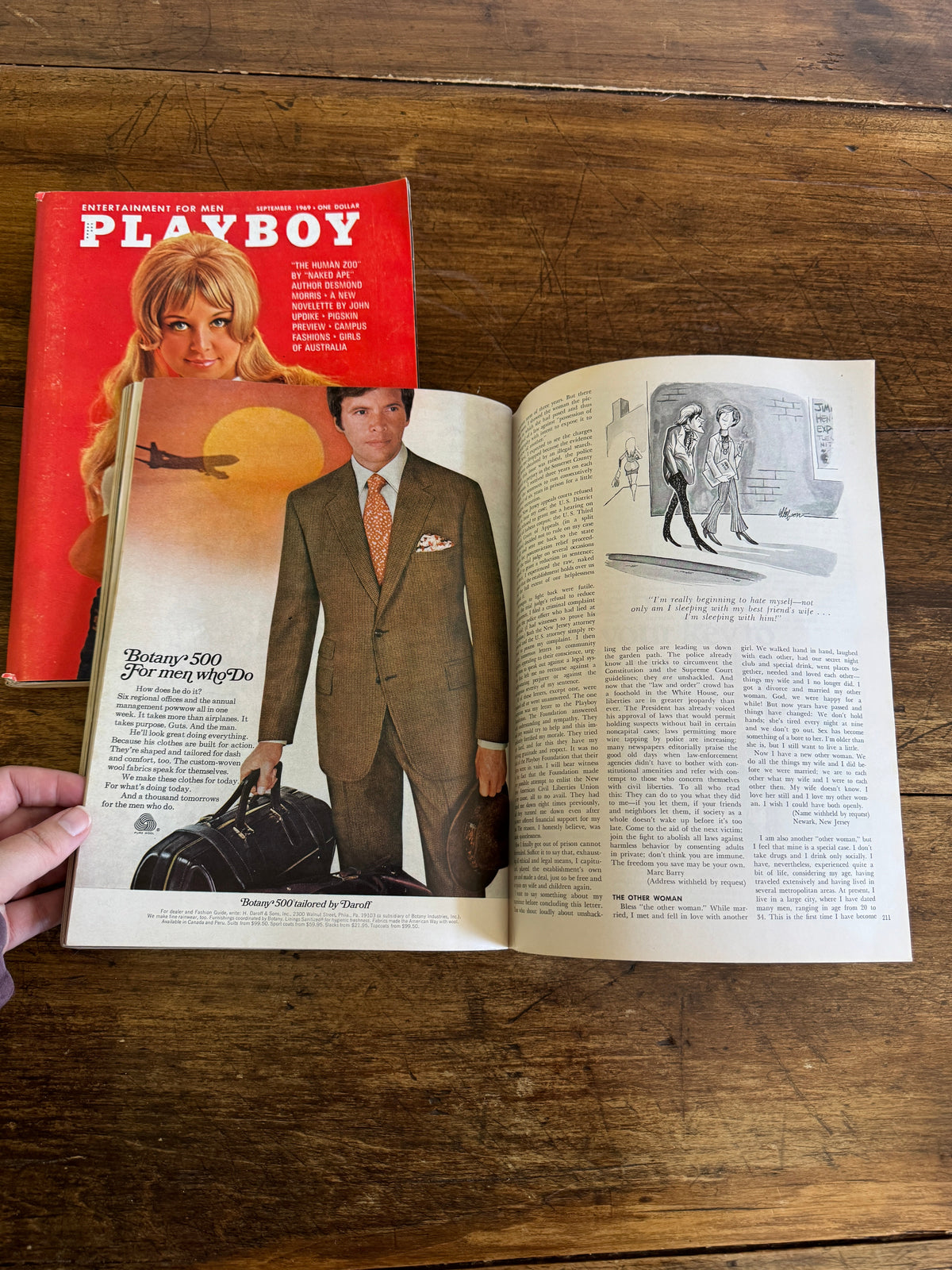 Two Vintage Playboy Magazines - September and October 1969