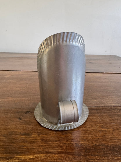 Vintage Hand Crafted Cut Tin Candle Sconce with Back Plate and Finger Loop