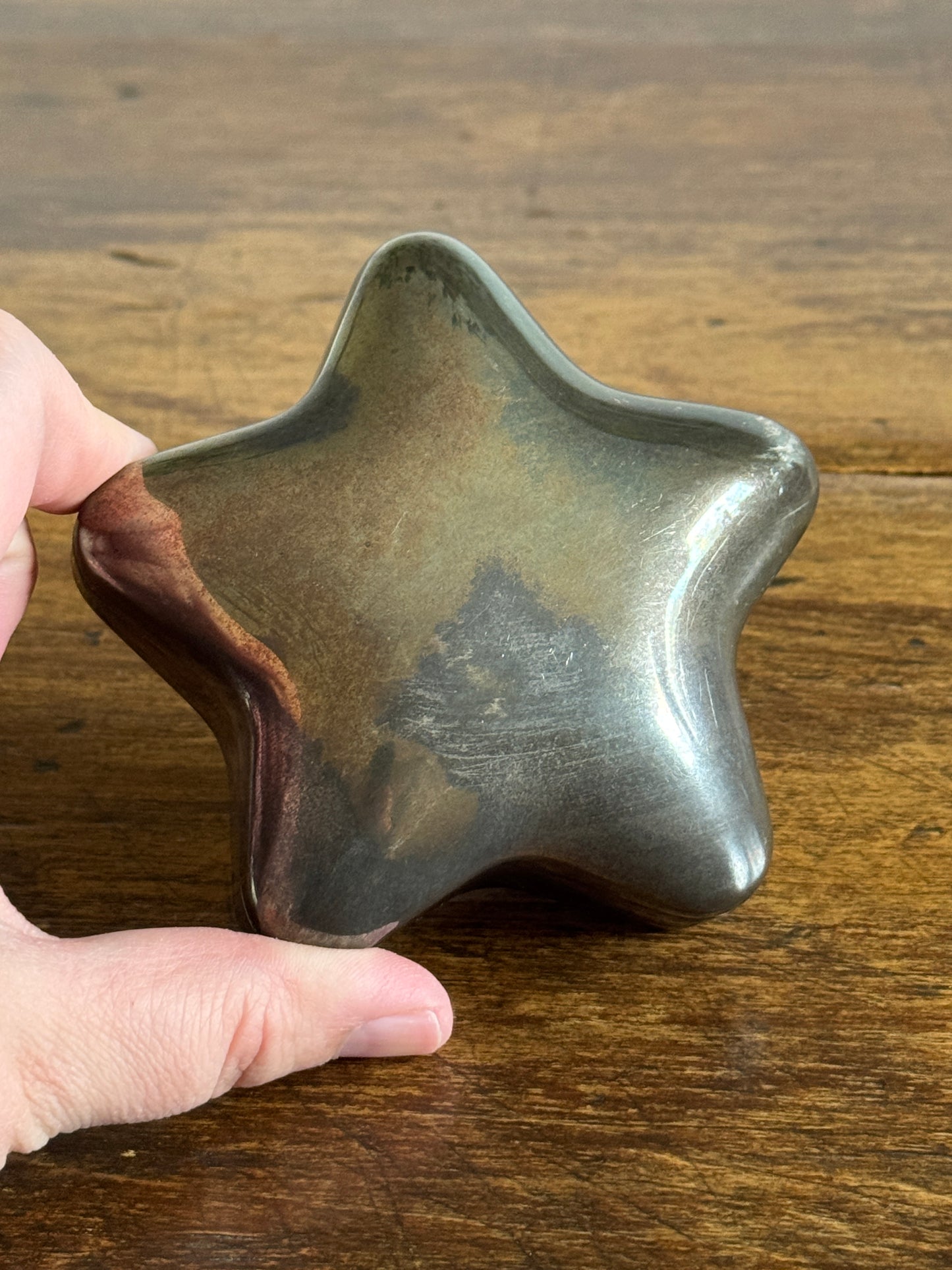 Vintage Silver Plated Star Trinket Box Holder with Lid and Felt Inside