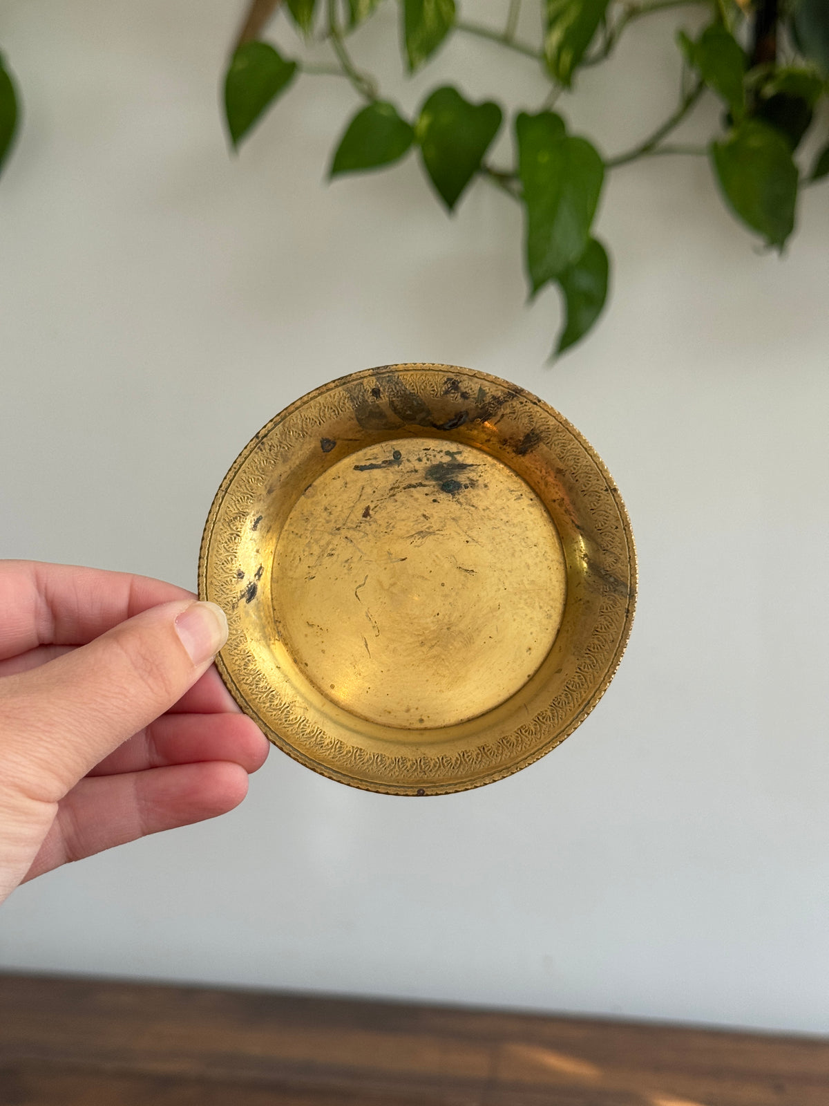 Pair of Mini Brass Dishes - Simple Brass Ring Dish Pair of Two