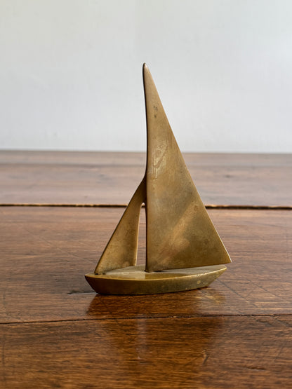 Vintage Small Brass Sailboat - Made in Taiwan