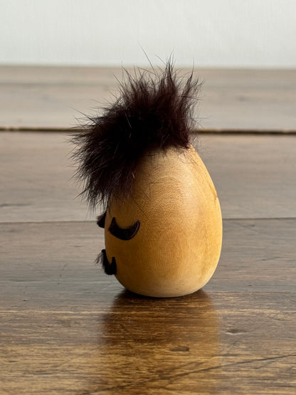 Good Egg Fur and Wood Figurine