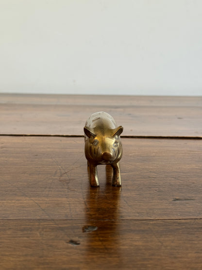 Vintage Brass Pig Figurine