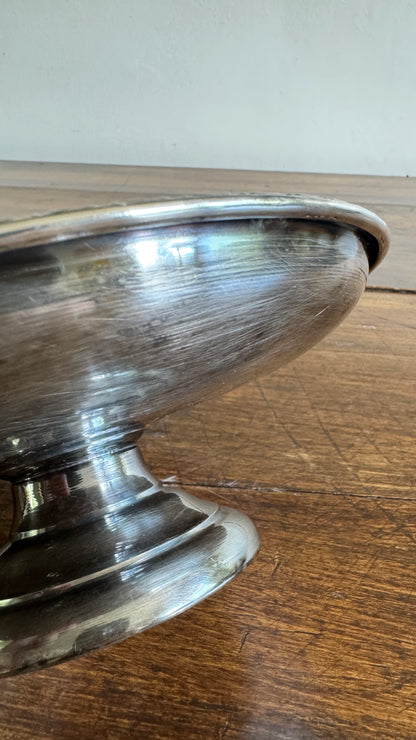 Raised Silver Plated Over Copper Bowl with Etched Detailing