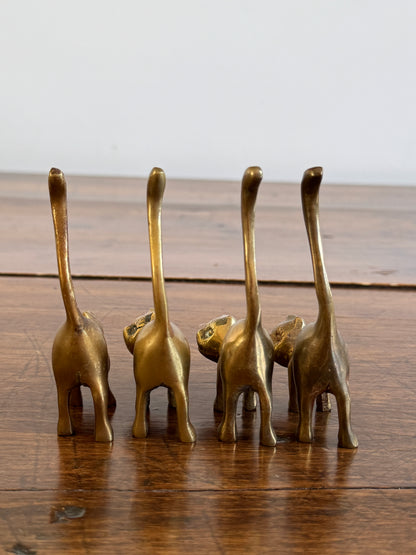 PICK ONE Vintage Brass Tail Up Cat Figurine - Cat Ring Holder