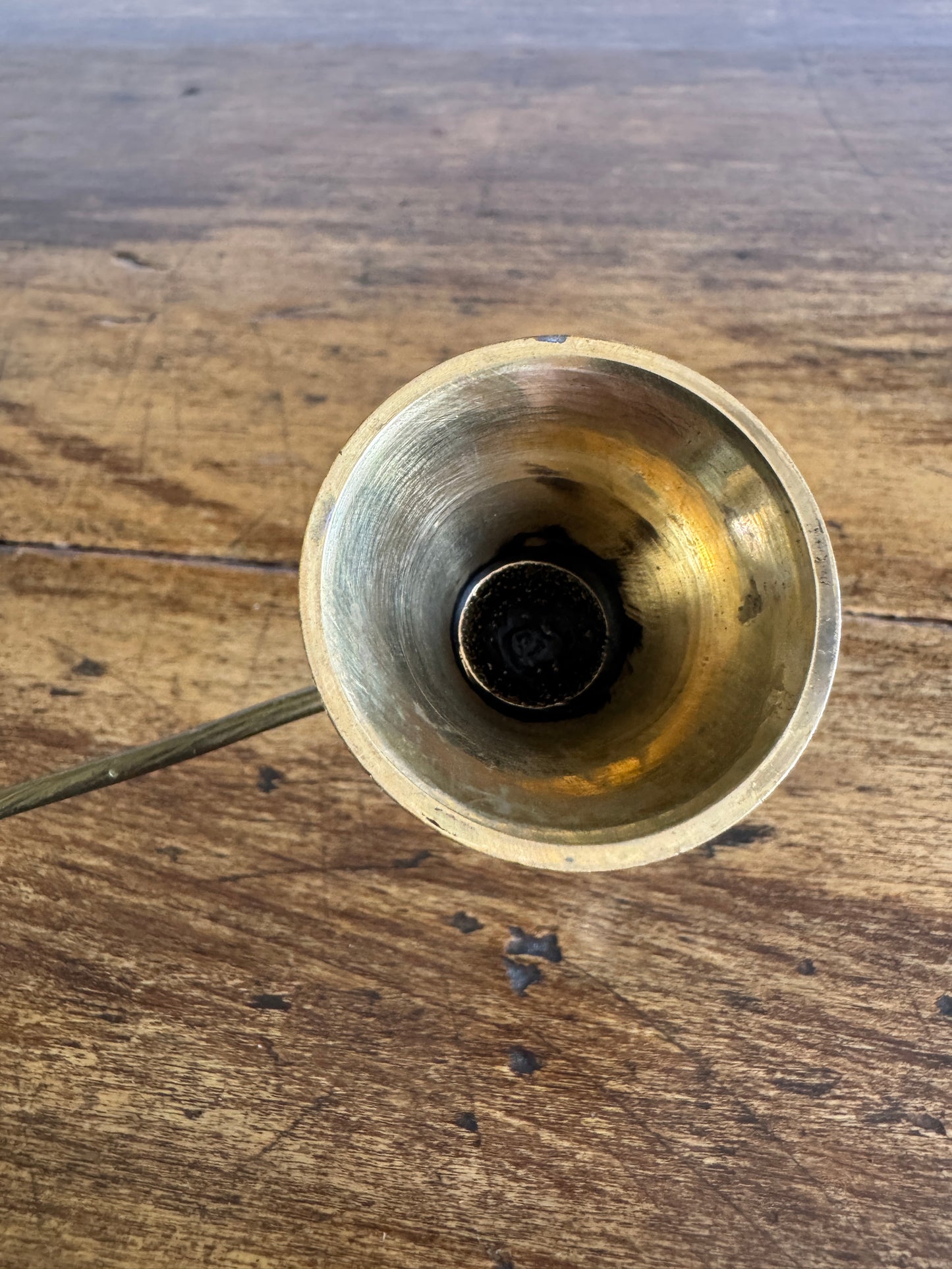 PICK ONE Vintage Brass Candle Snuffer - Etched Bell or Smooth Bell