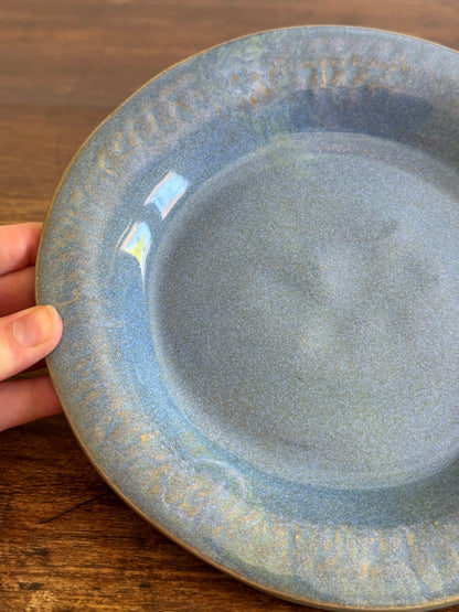 Hand Crafted Blue Pottery Round Plate