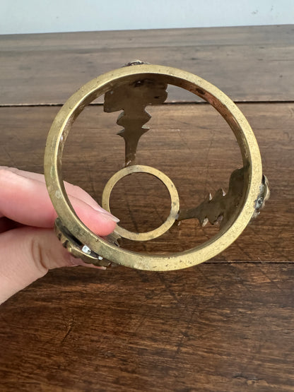 Small Brass Stand with Three Legs and Ornate Detailing