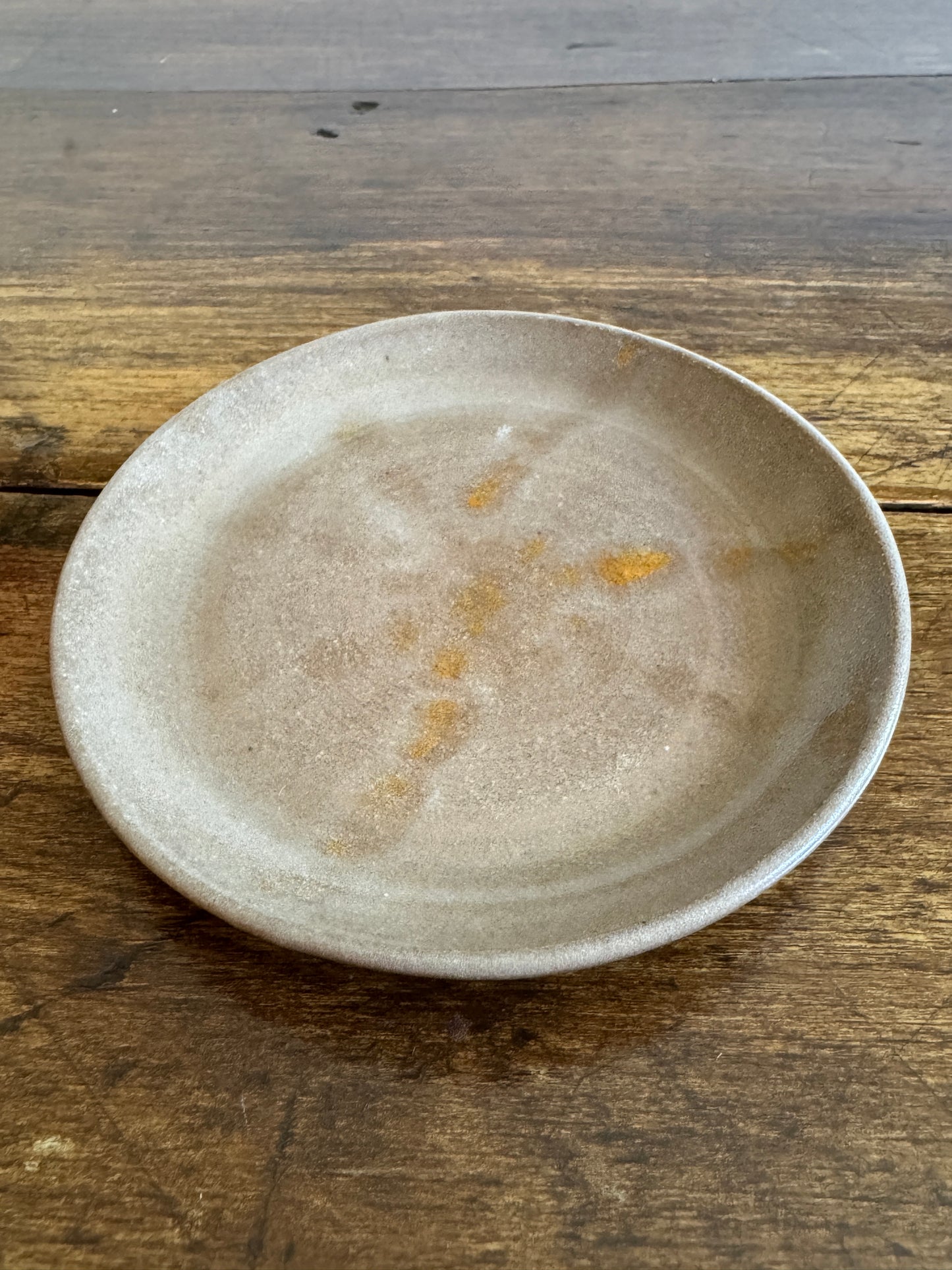 Small Brown and Orange Pottery Ring Dish