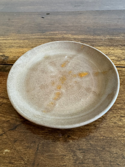Small Brown and Orange Pottery Ring Dish