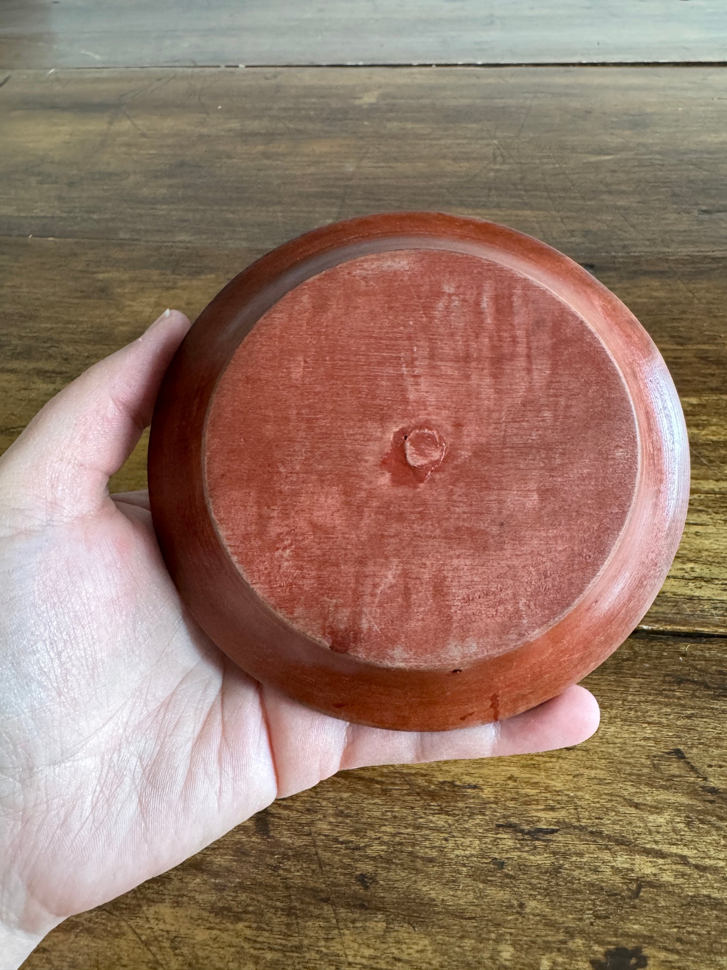 Vintage Wood Inlay Ashtray with Decorative African Porcupine Quill and Bone Design