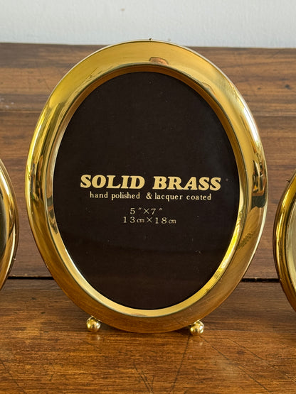 Mixed Lot of Brass Oval Photo Frames - Includes 3