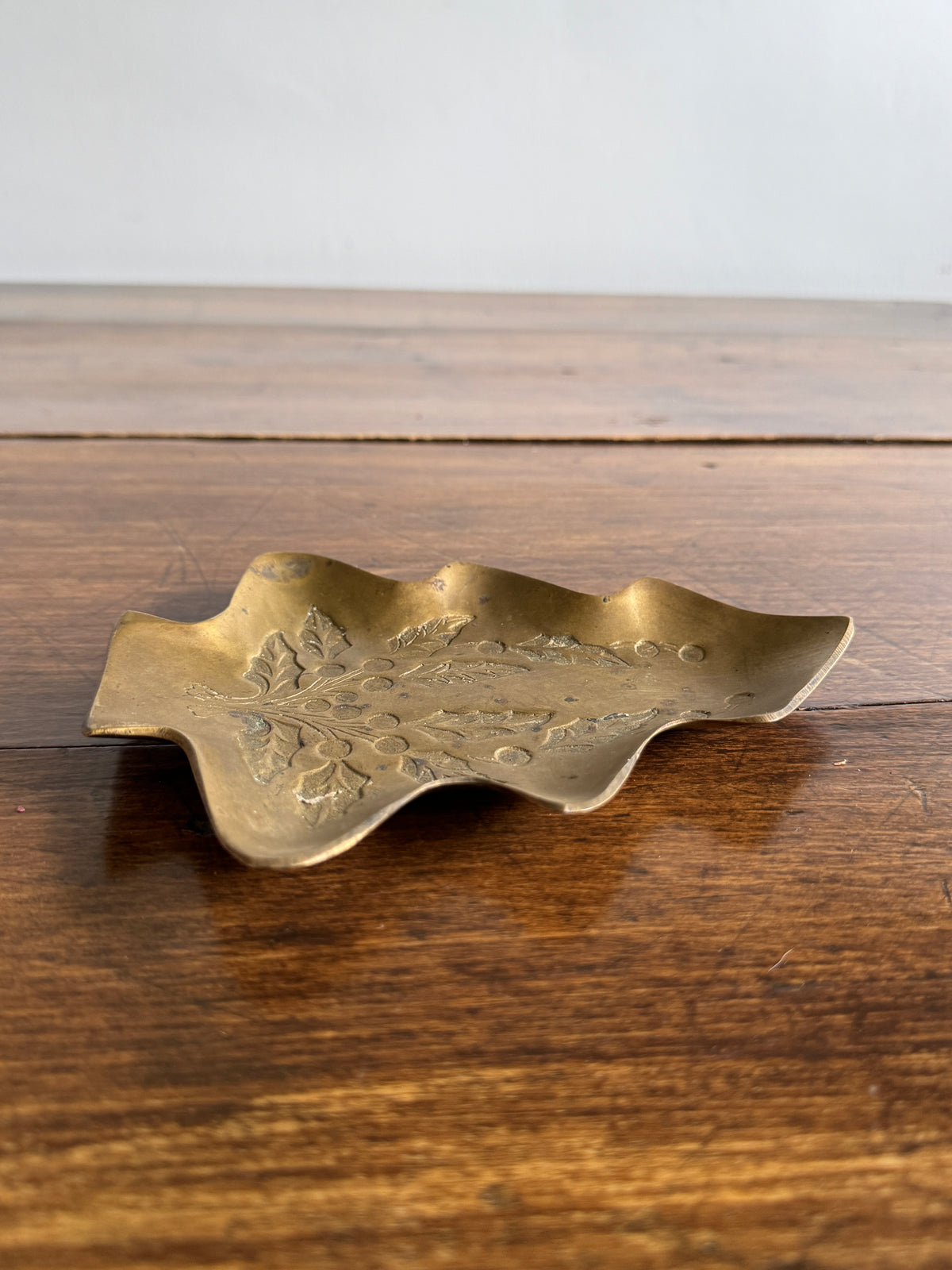 Brass Christmas Tree Tray- Small Brass Holiday Trinket Tray