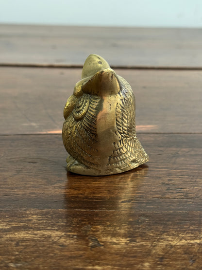 Chubby Brass Owl - Small Rounded Brass Owl Figurine