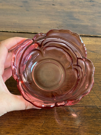 Vintage Fenton Pink Dusty Rose Butterfly Trinket Dish with Lid
