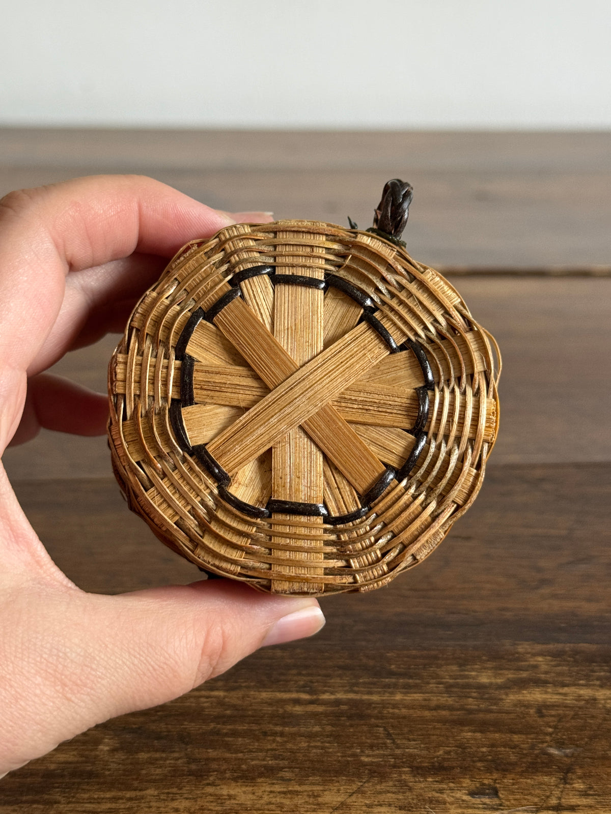 Small Lidded Storage Basket with Hinged Lid