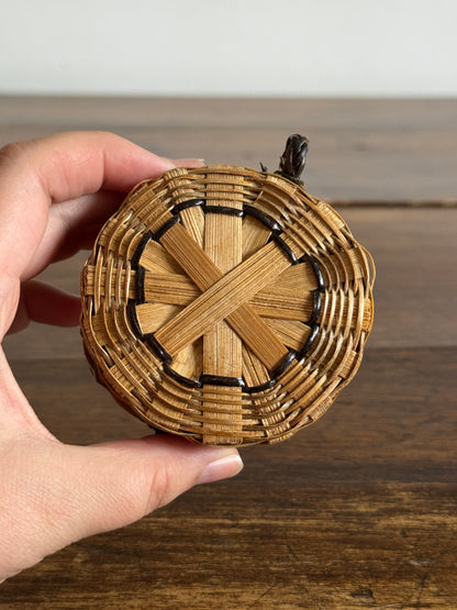 Small Lidded Storage Basket with Hinged Lid