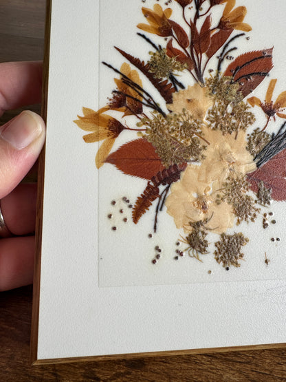 Vintage Henni Original Rectangle Pressed Flower Art