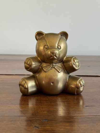 Vintage Hollow Cast Chubby Teddy Bear Figurine