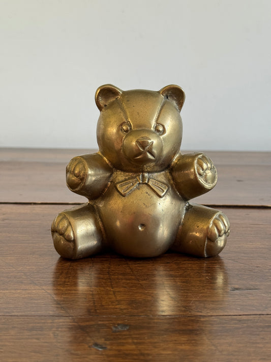 Vintage Hollow Cast Chubby Teddy Bear Figurine