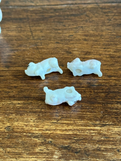 Vintage Bone China Miniature Piggies and Momma - Pig and Piglet Set