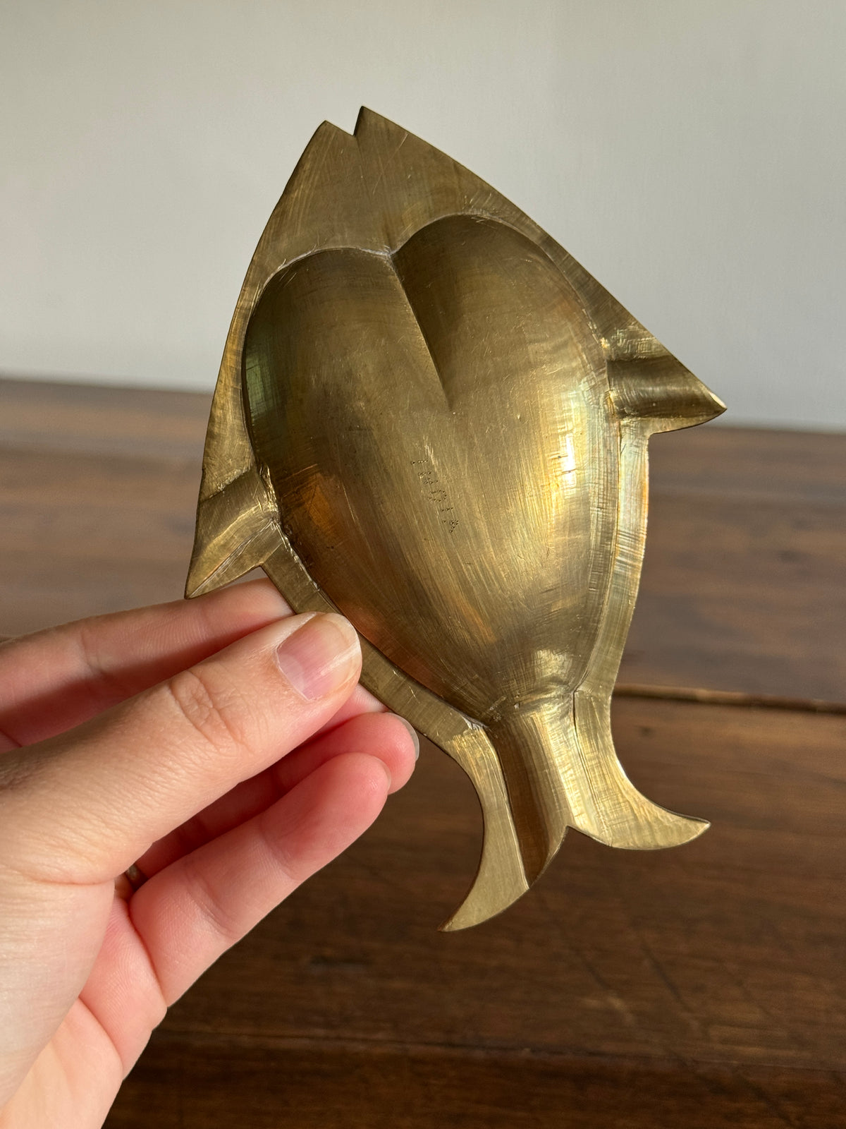 Small Vintage Brass Fish Ashtray - Fish Shaped Trinket Dish