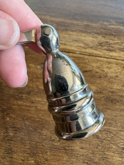 Vintage Silver Plated Candle Snuffer with Adjustable Cup and Wavy Handle Design