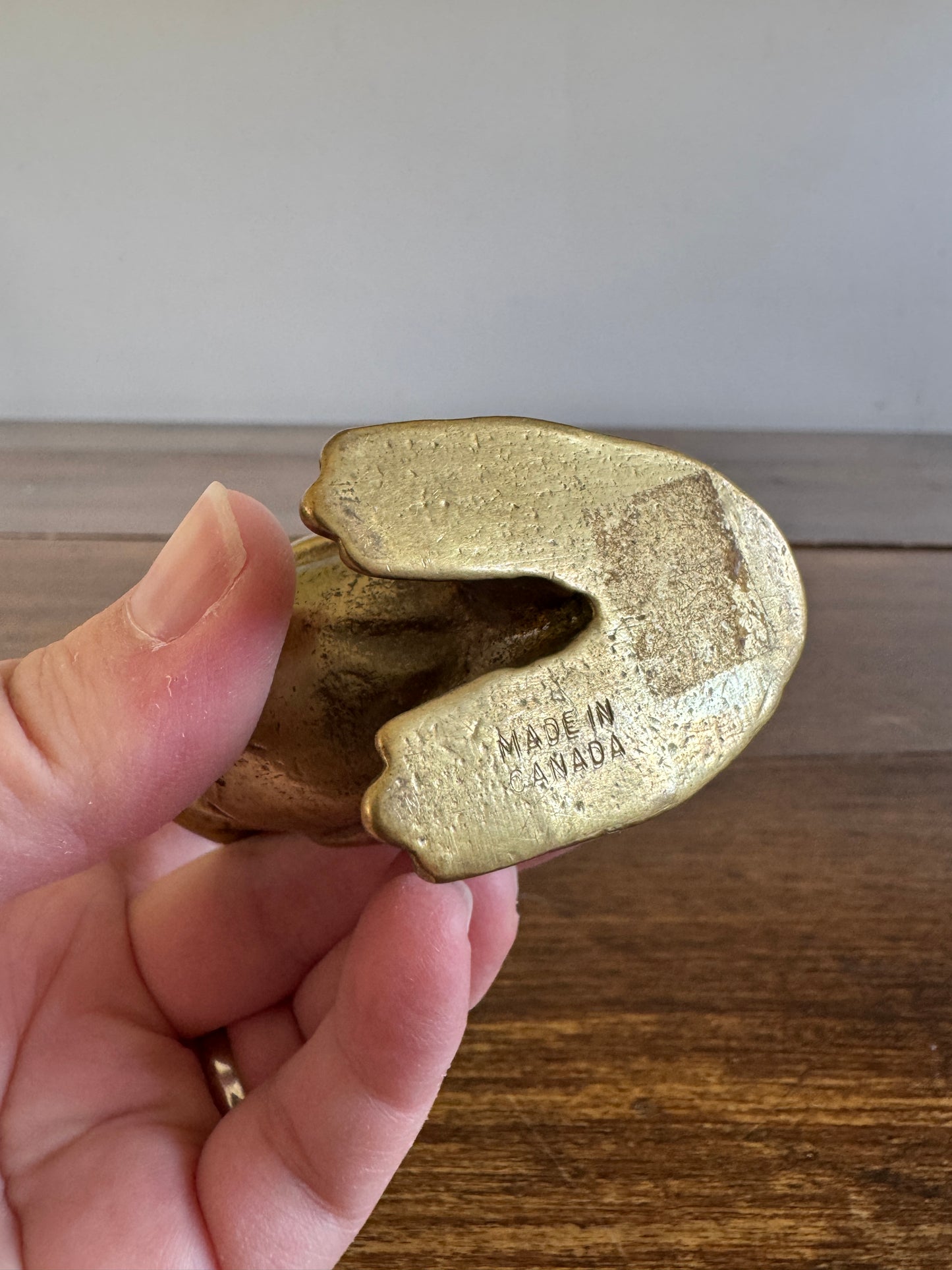 Vintage Heavy Brass Owl - Made in Canada