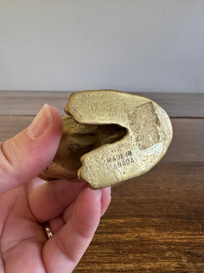 Vintage Heavy Brass Owl - Made in Canada