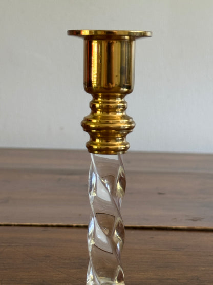 Vintage Acrylic and Brass Candleholder by Partylite - Made in China