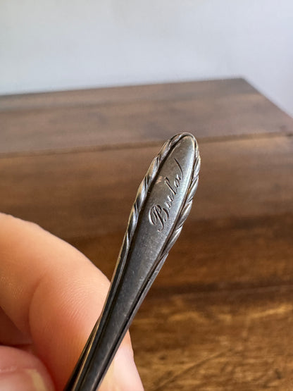 Miniature Gorham Sterling Silver Spoon Pin Brooch with Engraving
