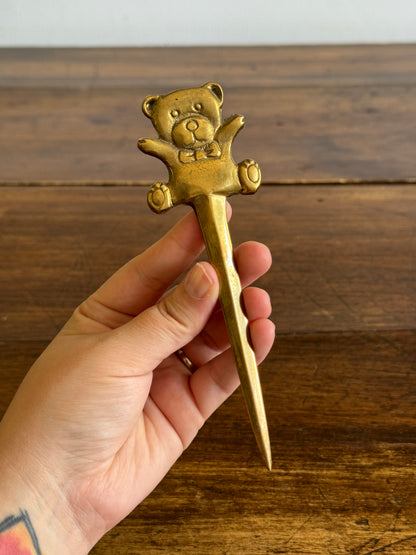 Vintage Brass Bear Letter Opener