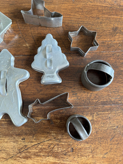 Mixed Lot of Vintage Metal Cookie Cutters - Holiday and Everyday