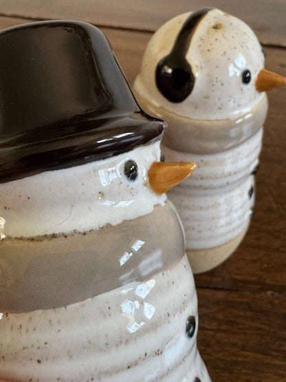 2020 Pottery Snowman Salt and Pepper Shakers