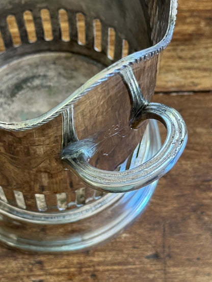 Vintage Silver Plated Bottle Holder Wine Caddy - Made in India
