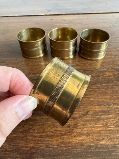 Brass Napkin Rings - Set of Four