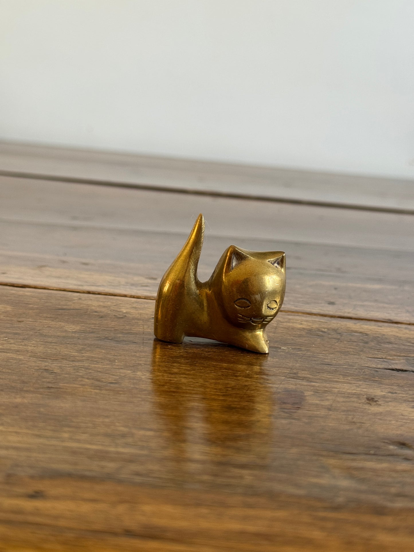Vintage Cheeky Miniature Cat Figurine with Cartoon Like Features