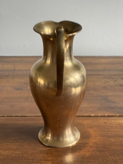 Vintage Brass Jug Vase with Handle - Made in India