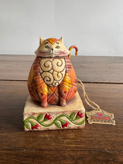 2003 Jim Shore Heartwood Creek Enesco Elijah Sitting Orange Cat Resin Figurine