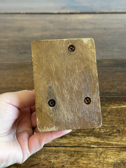Vintage Small Brass Giraffes on Wooden Base