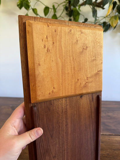 Wood Serving Board with Raised Platform and Edge Guards - Made in Canada