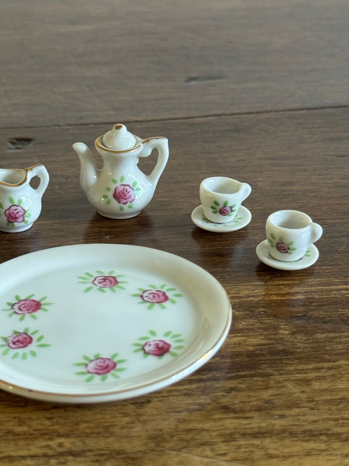 Pick One : Pink or Blue Floral Mini Tea Set - Made in Japan