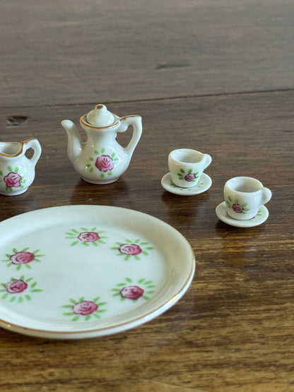 Pick One : Pink or Blue Floral Mini Tea Set - Made in Japan