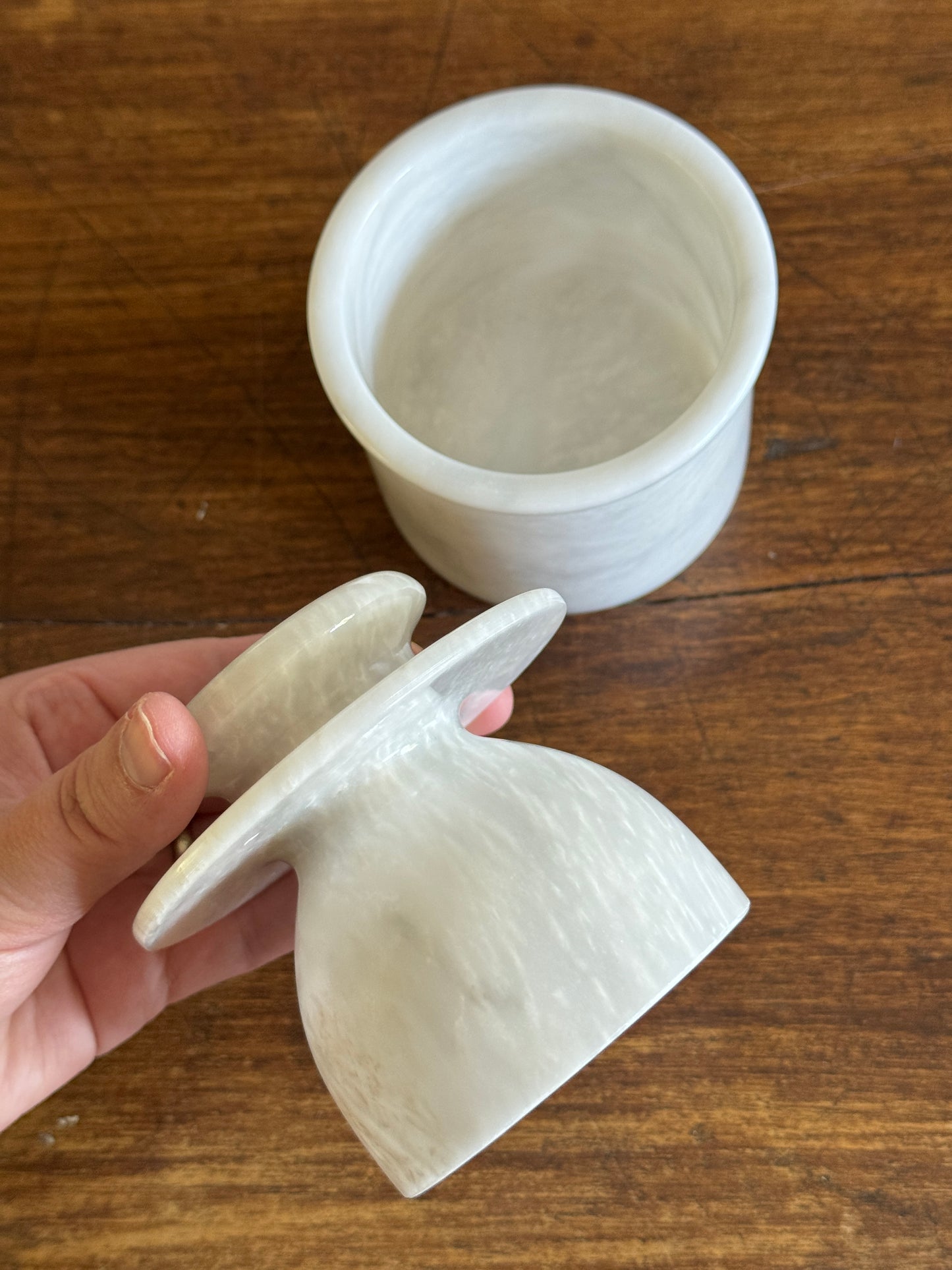 White Marble Stone Butter Bell Dish