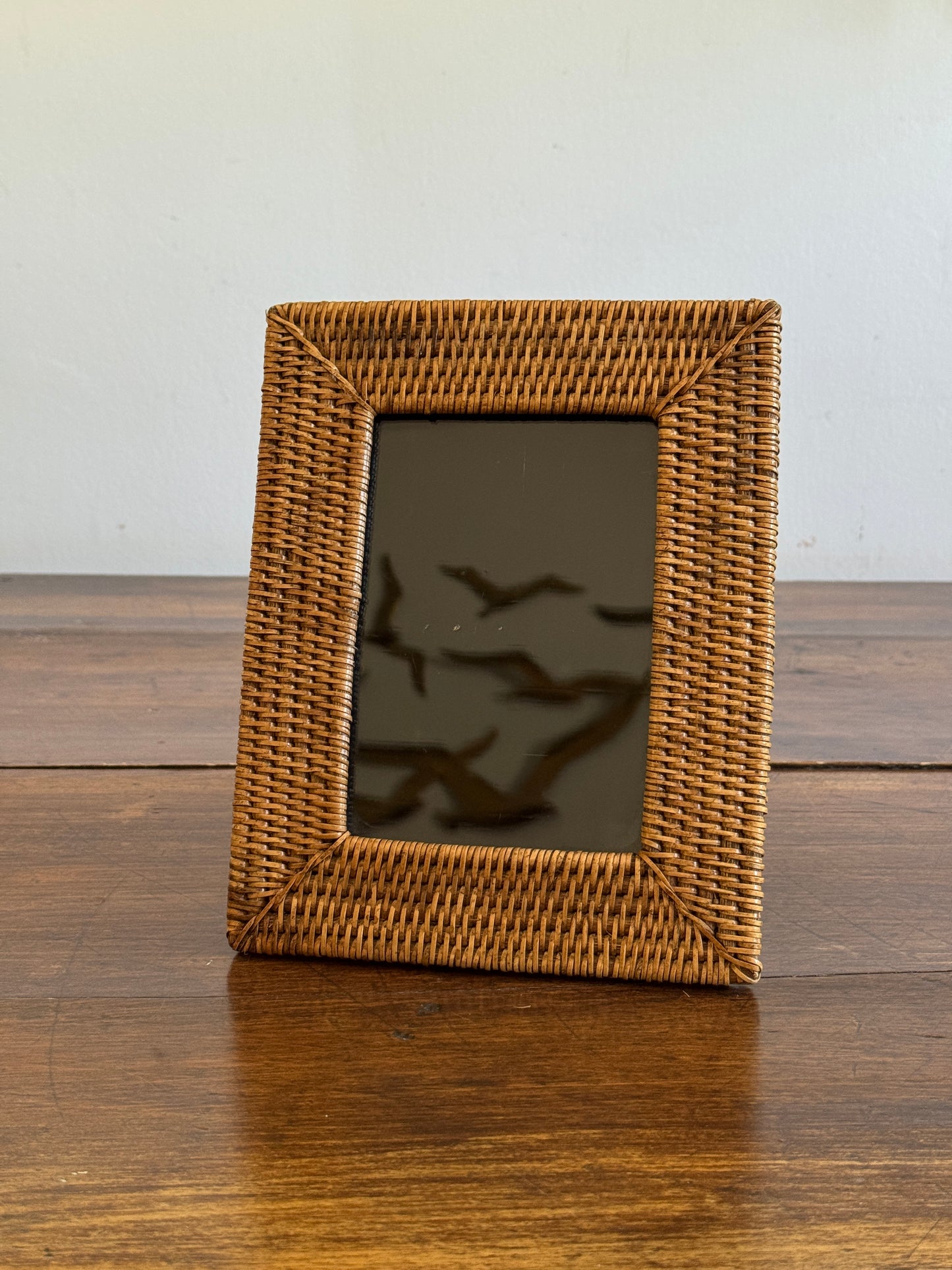 Vintage Woven Wicker Photo Frame
